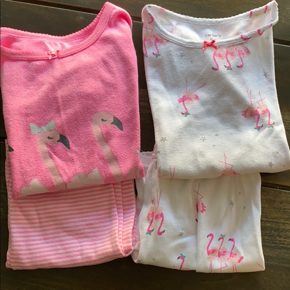 NWT The Childrens Place Flamingo Reindeer Girl Christmas Footed Sleeper Pajamas
